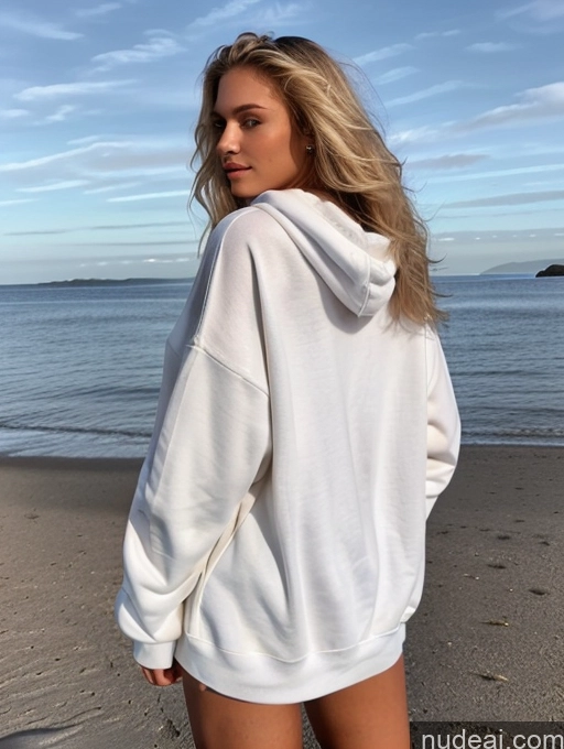 related ai porn images free for Woman Perfect Body Long Hair 18 Blonde White Oversized Sweater/Hoodie