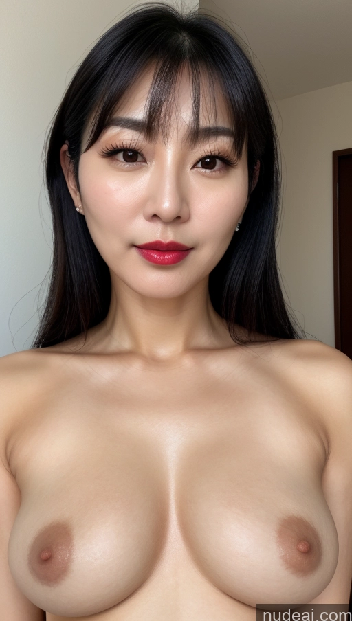 related ai porn images free for Woman One Beautiful Lipstick Black Hair Slicked Close-up View Small Tits Korean 40s Perfect Boobs