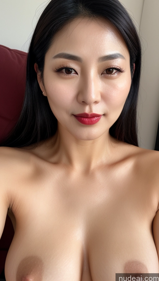 related ai porn images free for Woman One Beautiful Lipstick Black Hair Slicked Close-up View Small Tits Korean 40s Perfect Boobs