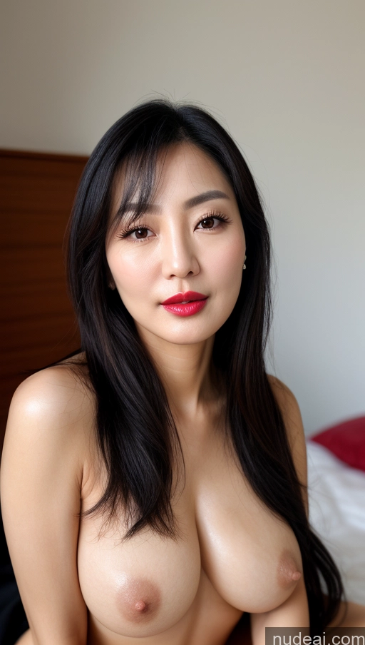 related ai porn images free for Woman One Beautiful Lipstick Black Hair Close-up View Small Tits Korean Perfect Boobs 40s Slicked