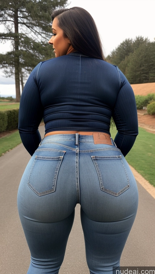 ai nude image of a close up of a woman in jeans standing on a road pics of Athlete Big Ass Big Hips Jeans Long Hair