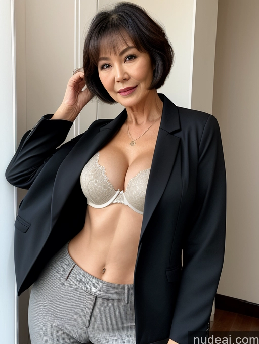 related ai porn images free for Milf Perfect Boobs Perfect Body Beautiful 70s Sexy Face Seductive Short Hair Chinese Jacket Bra Suit Stylish Secretary Professor Cleavage Dark Lighting Detailed