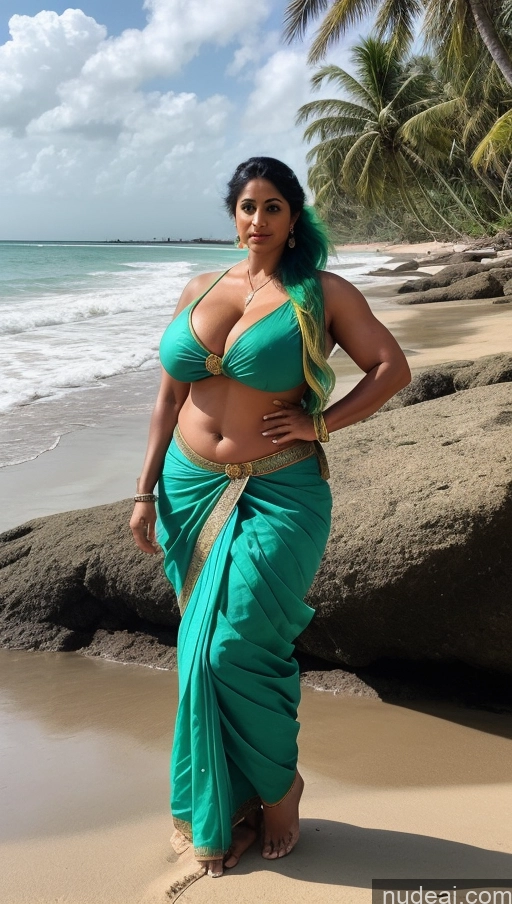 related ai porn images free for Milf Busty Huge Boobs Beautiful Tattoos Muscular Big Ass Big Hips Tall 50s Sexy Face Dark Skin Seductive Indian T-pose Thick Blouse Sari Green Hair Beach