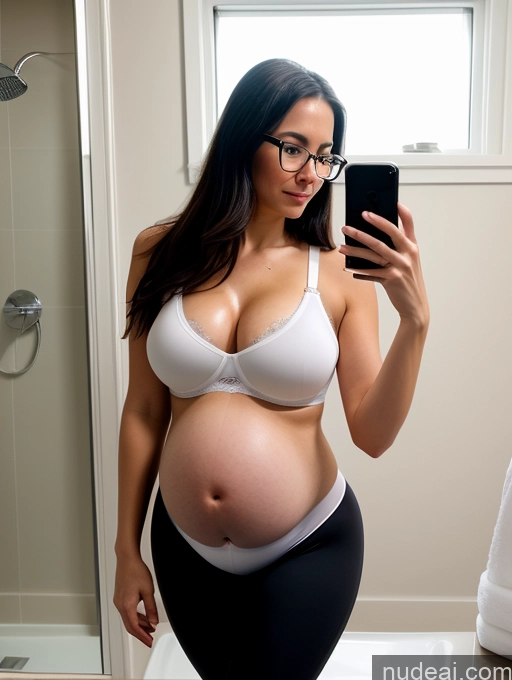 related ai porn images free for Woman One Perfect Boobs Glasses Pubic Hair Fairer Skin 30s Black Hair Straight German Bright Lighting Detailed Pregnant Bra Yoga Pants Mirror Selfie Bathroom Serious