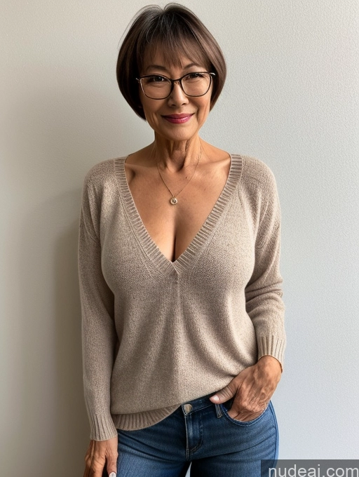 related ai porn images free for Milf Perfect Boobs Perfect Body Beautiful Glasses 70s Short Hair Chinese Blouse Casual Stylish Teacher Shirt Sweater Nude Detailed Pubic Hair Tunic Bra Partially Nude