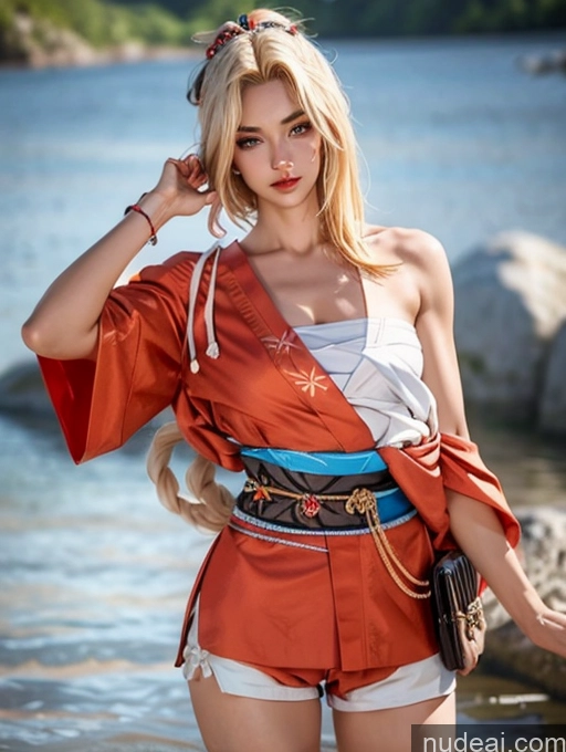 related ai porn images free for Woman Abs Muscular Short Shorts Yoimiya: Genshin Impact Cosplayers Blonde Kimono