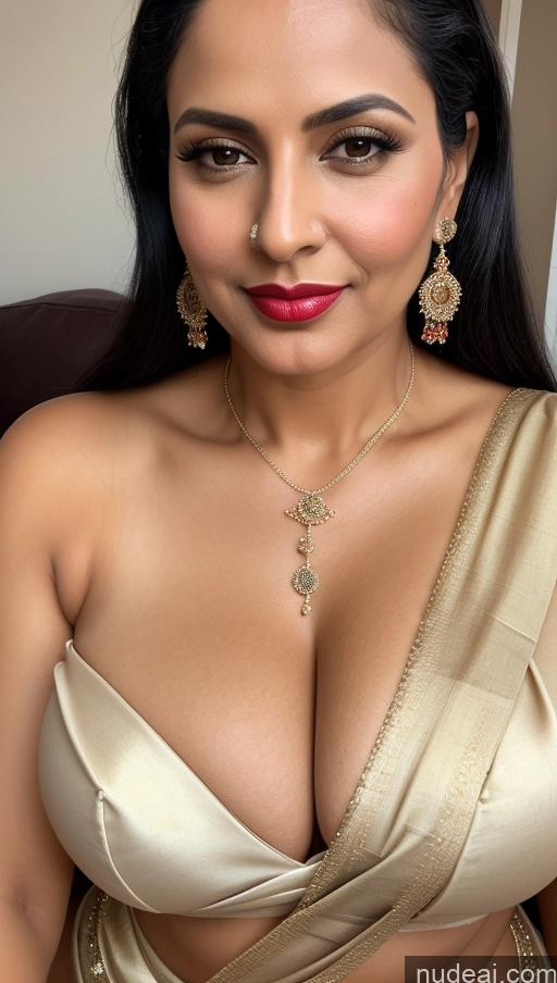 related ai porn images free for Woman One Perfect Boobs Beautiful Close-up View Lipstick Black Hair 40s Slicked Sari Cleavage White Busty