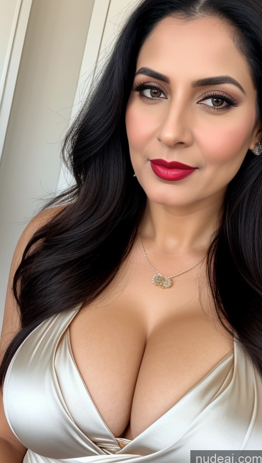 related ai porn images free for Woman One Busty Perfect Boobs Beautiful Lipstick Black Hair Slicked Close-up View Sari Cleavage 40s Fairer Skin