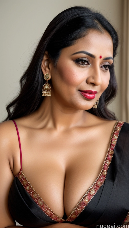 related ai porn images free for Woman One Beautiful Close-up View Detailed Slicked Lipstick 40s Indian Sari Cleavage Busty Perfect Boobs Black Hair