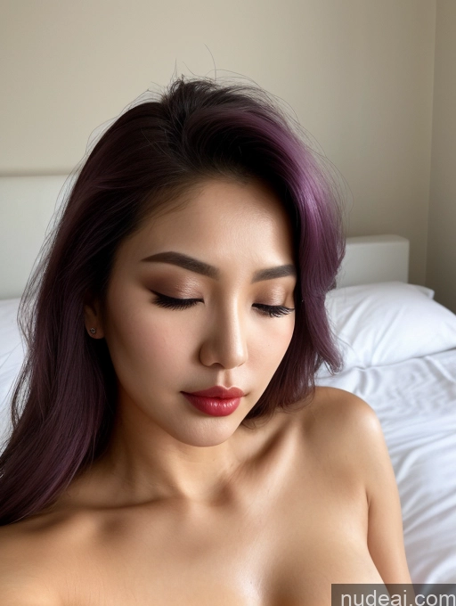 related ai porn images free for Lingerie Model One Busty Perfect Boobs Lipstick Short Perfect Body Long Hair Oiled Body 20s Seductive Pouting Lips Purple Hair Korean Skin Detail (beta) Bedroom Close-up View Sleeping Transparent Detailed