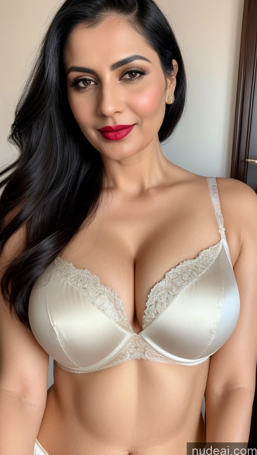 related ai porn images free for Woman One Lipstick 40s Sari Cleavage Busty Black Hair Beautiful Perfect Boobs Close-up View Detailed Simple Indian Fairer Skin Slicked Bra