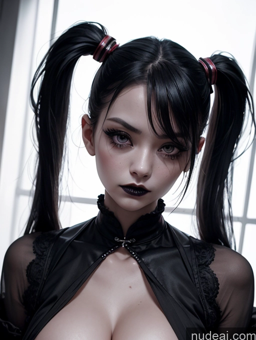 related ai porn images free for Chinese Goth Short Busty Serious Seductive Pigtails