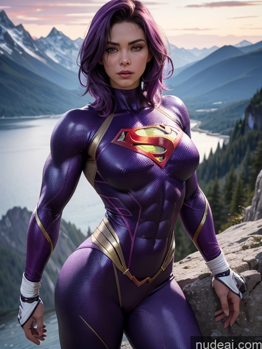 related ai porn images free for Muscular Superhero Mountains Purple Hair