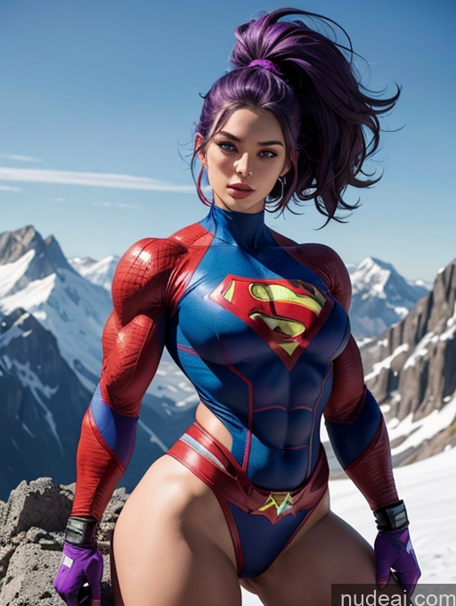 related ai porn images free for Muscular Superhero Mountains Purple Hair