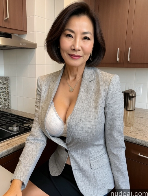 related ai porn images free for Milf Two Perfect Boobs Beautiful Perfect Body Bobcut Chinese Kitchen Bra Jacket Professor Stylish Suit Cleavage Detailed Sexy Face 70s