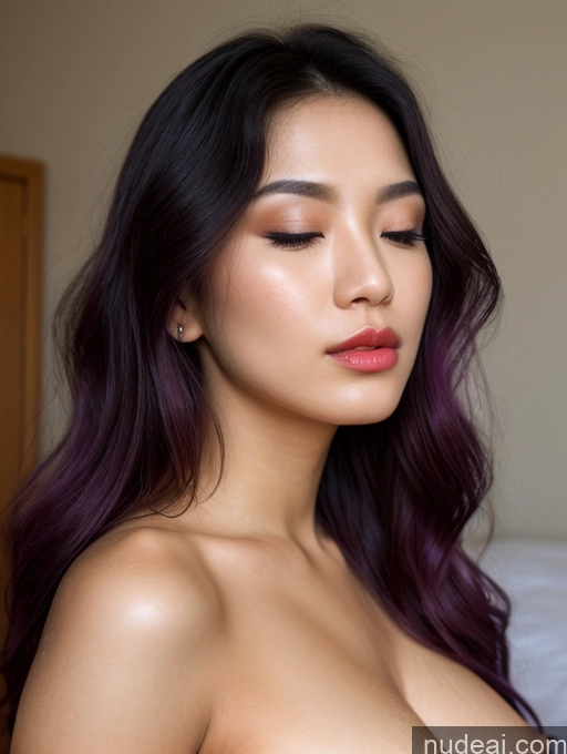 related ai porn images free for Lingerie Model One Busty Perfect Boobs Lipstick Short Perfect Body Long Hair Oiled Body 20s Seductive Pouting Lips Purple Hair Korean Skin Detail (beta) Bedroom Close-up View Sleeping Transparent Detailed