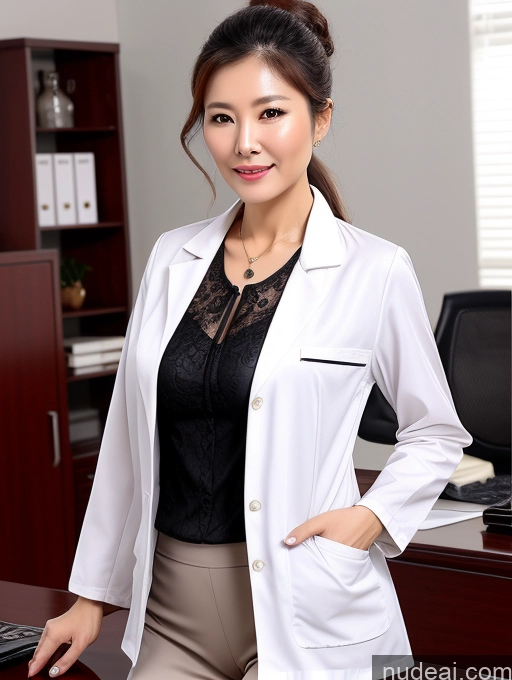 related ai porn images free for Milf Perfect Boobs Beautiful Perfect Body 70s Chinese Blouse Bra Jacket Stylish Cleavage Partially Nude Detailed Office Doctor Lab Coat Hair Bun