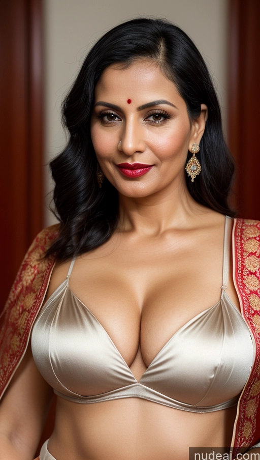 related ai porn images free for Woman One Black Hair Close-up View Detailed 40s Sari Cleavage Simple Perfect Boobs White Lipstick Slicked Beautiful