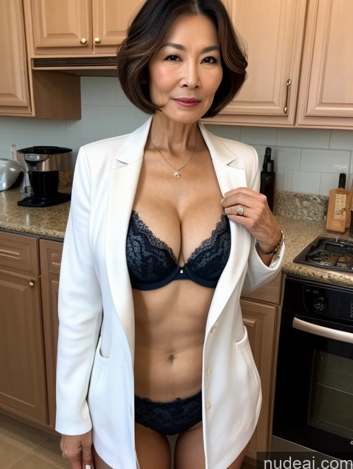 related ai porn images free for Milf Two Perfect Boobs Beautiful Perfect Body 80s Bobcut Chinese Kitchen Bra Jacket Professor Stylish Suit Cleavage Detailed Sexy Face