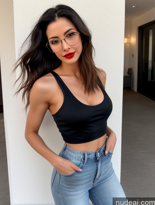 related ai porn images free for Woman One Lipstick Small Ass Abs Fairer Skin 30s Black Hair Indian Front View Perfect Boobs Short Thin Round Glasses Beautiful Long Hair Seductive Tank Top Jacket Jeans