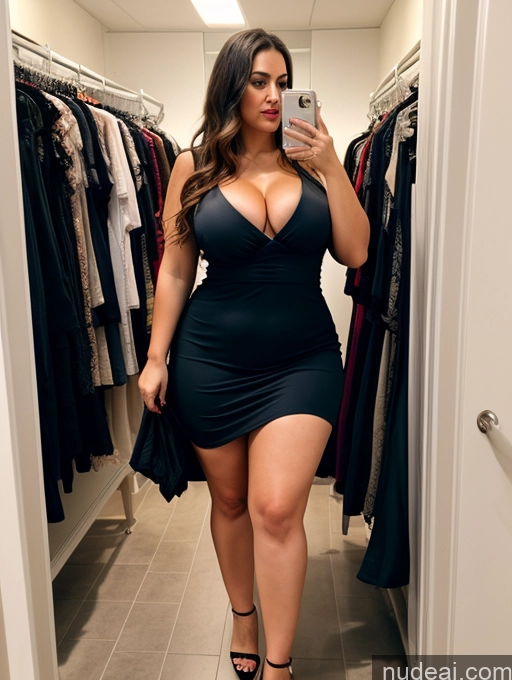 related ai porn images free for Busty Big Ass Chubby Big Hips Fairer Skin 30s Brunette Messy White Film Photo Dark Lighting Detailed Woman Changing Room Dress Sundress Stylish Cleavage