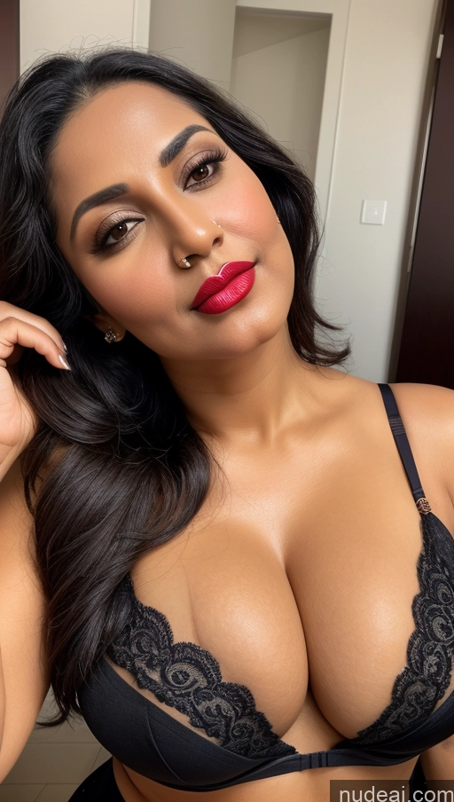 related ai porn images free for Woman One Black Hair Close-up View Detailed Sari Simple Perfect Boobs Lipstick Beautiful Busty 40s Bra