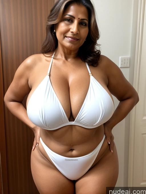 related ai porn images free for Milf One Busty Huge Boobs Thick Tanned Skin 60s Indian Front View Maid Microkini Thong