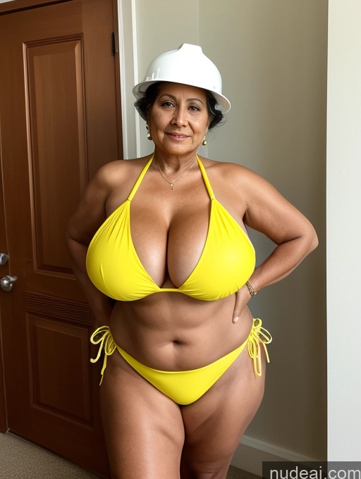 related ai porn images free for Milf One Busty Huge Boobs Thick Tanned Skin 80s Indian Front View Microkini Thong Construction Worker Maid