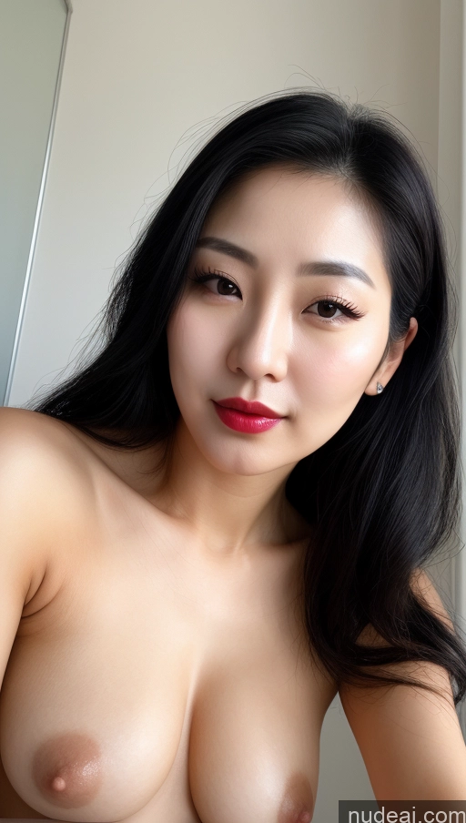 related ai porn images free for Woman One Small Tits Beautiful Lipstick Black Hair Slicked Korean Close-up View 30s Detailed Simple