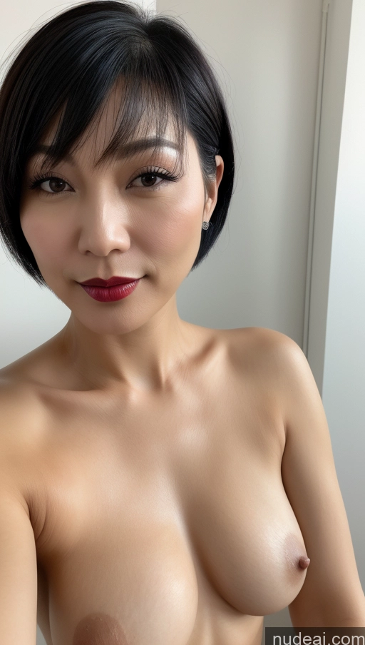 related ai porn images free for Woman One Small Tits Beautiful Lipstick Close-up View Simple Detailed Black Hair 40s Chinese Short Hair