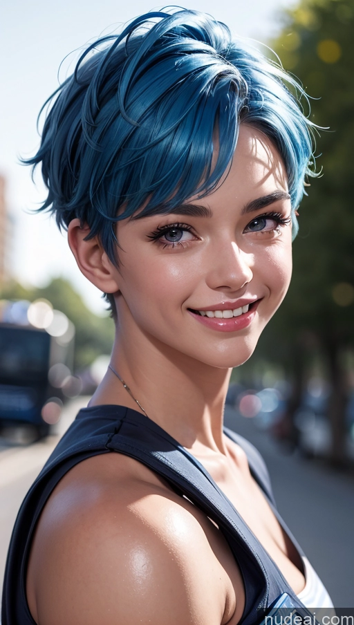 related ai porn images free for 18 Pixie Blue Hair Happy Police Muscular