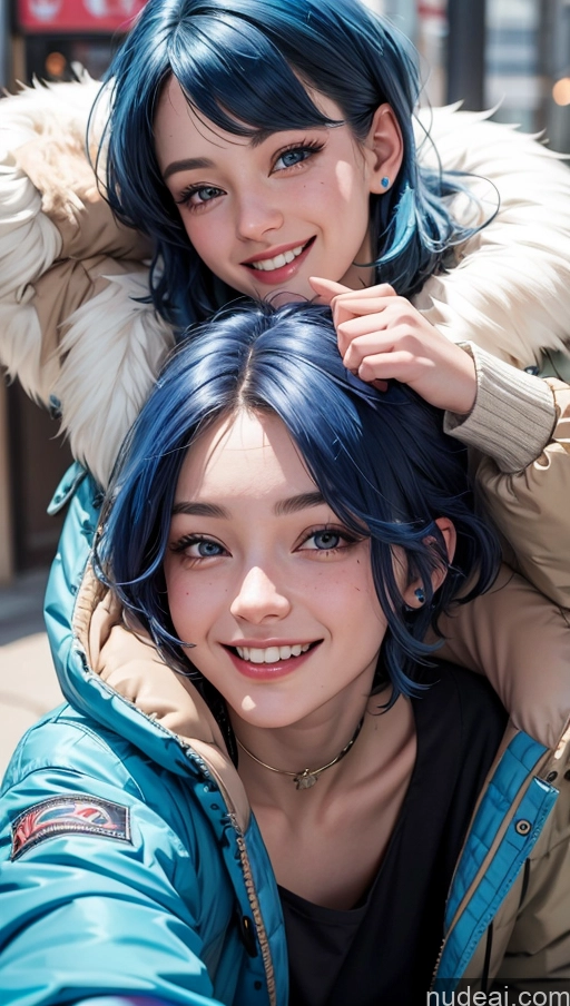 related ai porn images free for 18 Pixie Blue Hair Happy Parka