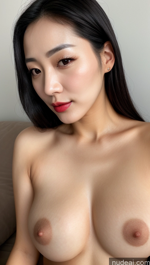 related ai porn images free for Woman One Small Tits Beautiful Lipstick Close-up View Simple Detailed Black Hair 30s Korean Slicked