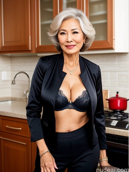 related ai porn images free for Milf Two Perfect Boobs Beautiful Perfect Body 80s Bobcut Chinese Kitchen Bra Jacket Professor Stylish Suit Cleavage Detailed Sexy Face