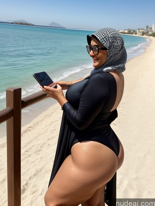 related ai porn images free for Milf One Huge Boobs Big Ass Chubby Big Hips Short Oiled Body 60s Laughing Arabic Mirror Selfie Beach Front View Niqab Microkini Bright Lighting Detailed