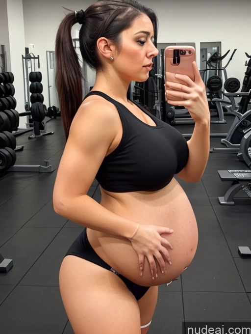 related ai porn images free for Bodybuilder Busty Big Ass Thick Pregnant 18 Serious Brunette Pigtails White Mirror Selfie Gym Side View Belly Inflation, Cuminflation, Overeating Big Hips Chubby