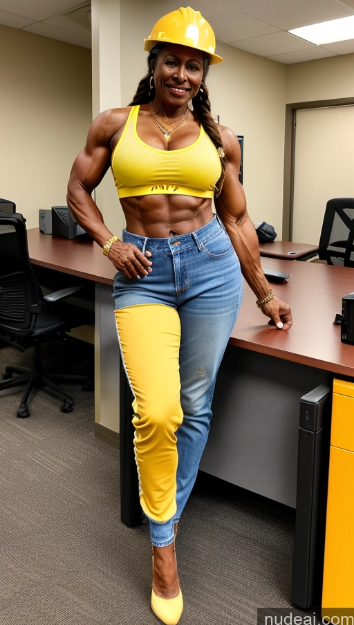 related ai porn images free for Construction Worker Braided Dark Skin Abs Muscular Milf Jeans Office 70s