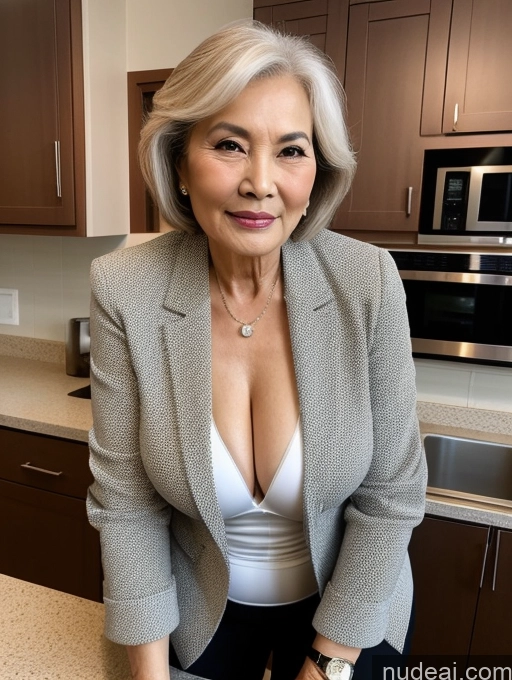 related ai porn images free for Milf Two Perfect Boobs Beautiful Perfect Body 80s Bobcut Chinese Kitchen Bra Jacket Professor Stylish Suit Cleavage Detailed Sexy Face