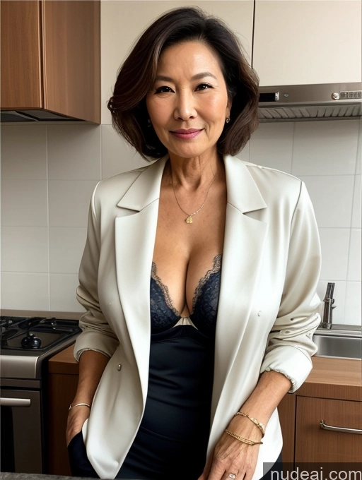 related ai porn images free for Milf Two Perfect Boobs Beautiful Perfect Body 80s Bobcut Chinese Kitchen Bra Jacket Professor Stylish Suit Cleavage Detailed Sexy Face