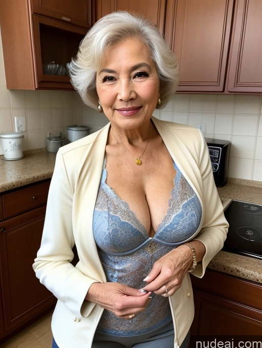 related ai porn images free for Milf Two Perfect Boobs Beautiful Perfect Body 80s Bobcut Chinese Kitchen Bra Jacket Professor Stylish Suit Cleavage Detailed Sexy Face