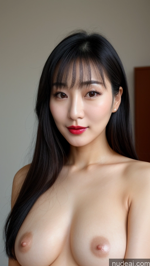 related ai porn images free for Woman One Small Tits Beautiful Lipstick Black Hair Slicked Korean Close-up View Detailed Simple 30s