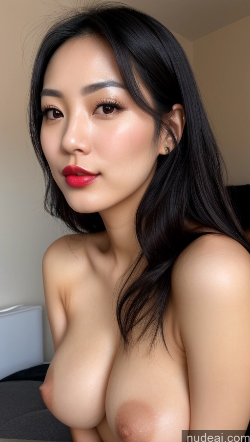 related ai porn images free for Woman One Beautiful Lipstick Black Hair Close-up View Detailed Simple Japanese 20s Perfect Boobs