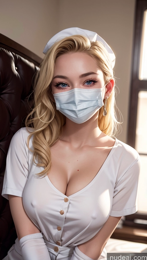 related ai porn images free for 18 Happy Slicked Blonde Lipstick Nurse Gloves Face Mask