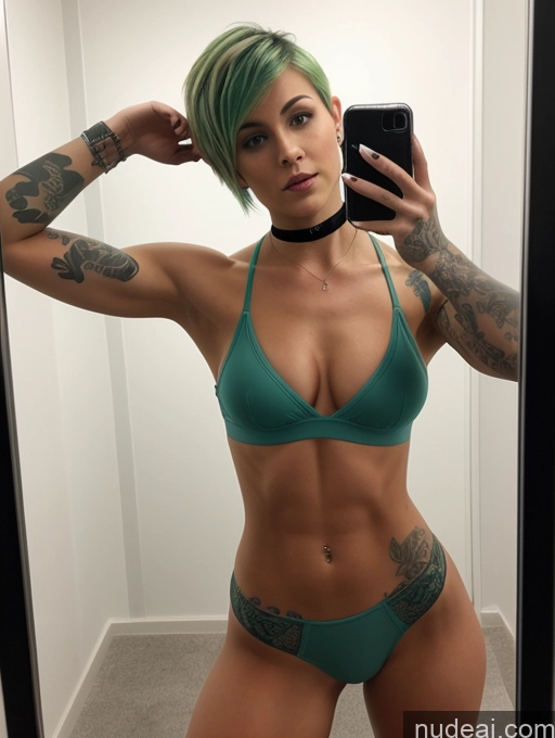 related ai porn images free for Woman One Tattoos Perfect Boobs Abs Skinny Muscular 18 Seductive Green Hair Pixie German Mirror Selfie Changing Room Front View On Back Fishnet Choker Transparent Jewelry Bright Lighting Simple