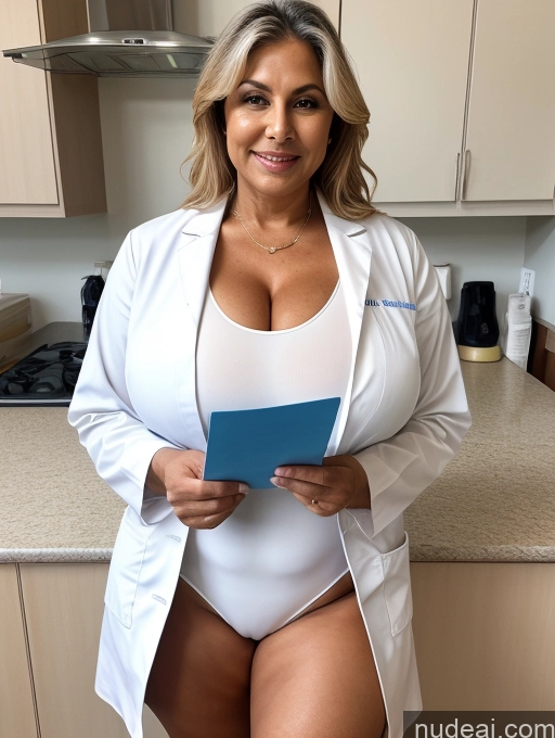 related ai porn images free for Milf One Busty Huge Boobs Tanned Skin Thick 70s Front View Microkini Thong Doctor Lab Coat Indian