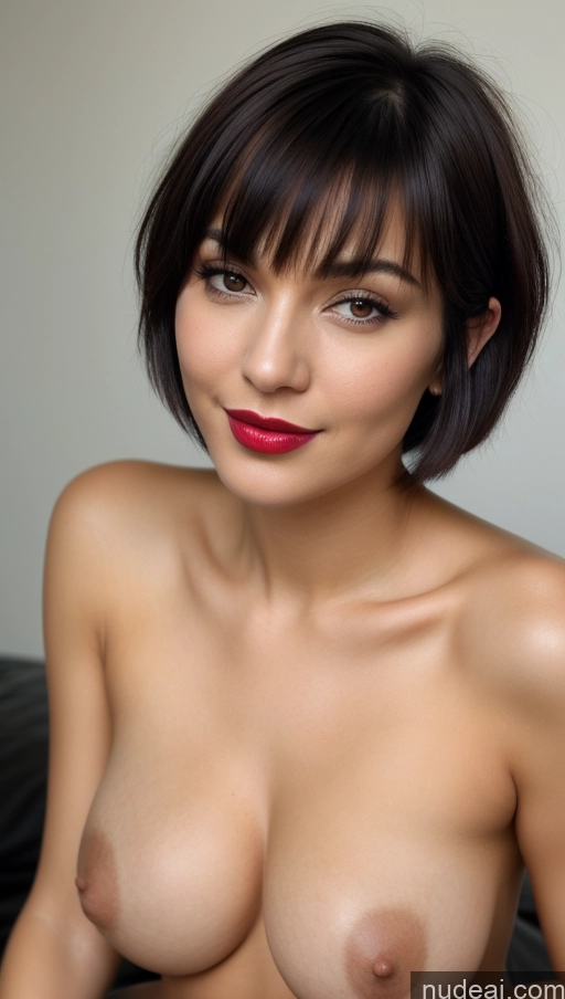 related ai porn images free for Woman One Beautiful Lipstick 30s Black Hair Close-up View Detailed Perfect Boobs Small Tits Short Hair