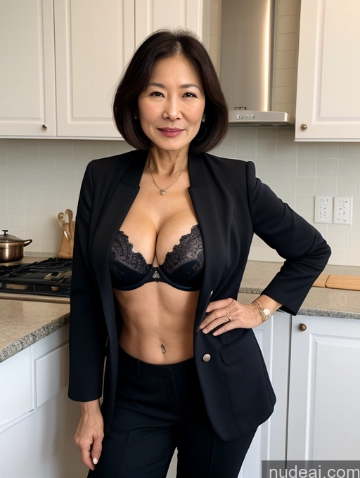 related ai porn images free for Milf Two Perfect Boobs Beautiful Perfect Body 70s Bobcut Chinese Kitchen Bra Jacket Professor Stylish Suit Cleavage Detailed Sexy Face