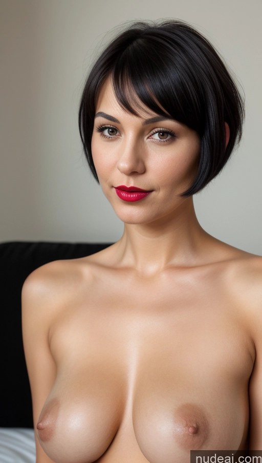 related ai porn images free for Woman One Perfect Boobs Beautiful Lipstick 30s Short Hair Close-up View Black Hair Swedish Detailed