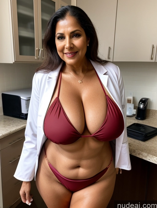 related ai porn images free for Milf One Busty Huge Boobs Thick Tanned Skin Front View Microkini Thong Indian 80s Vampire Doctor Lab Coat