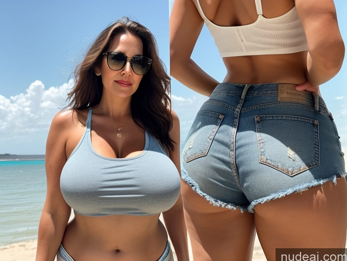 related ai porn images free for One Huge Boobs Big Ass Big Hips Long Legs Tall Long Hair 30s Brunette White Daisy Dukes Tank Top Dynamic View Milf Sunglasses Beach Chubby Thick